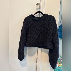 Urban Outfitters Cropped Black Knit Sweater
